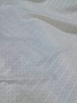 White Cotton Jacquard Fabric with Subtle Vertical Stripes and Diamond Pattern