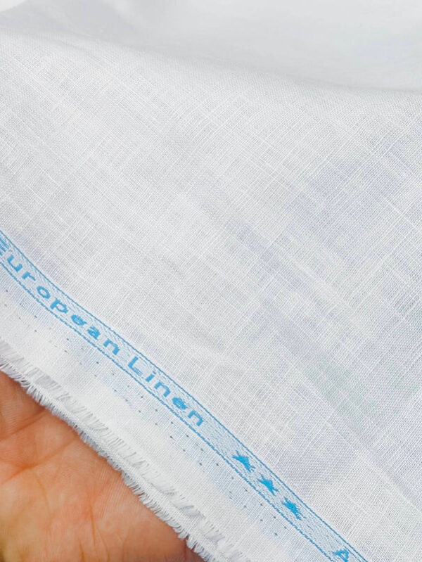 Linen Club pure Linen 60 Lea Premium Plain White Shirt n Kurta Pajama Fabric