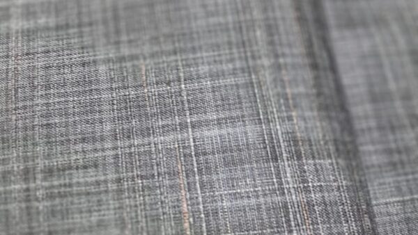 Grey Yarn-Dyed Poly-Viscose Suiting Fabric – Crosshatch Weave for Formal Trousers & Blazers”