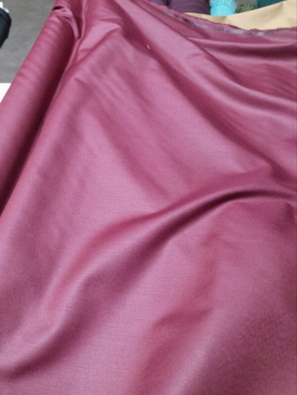 Maroon Satin Finish Poly-Viscose Suiting Fabric