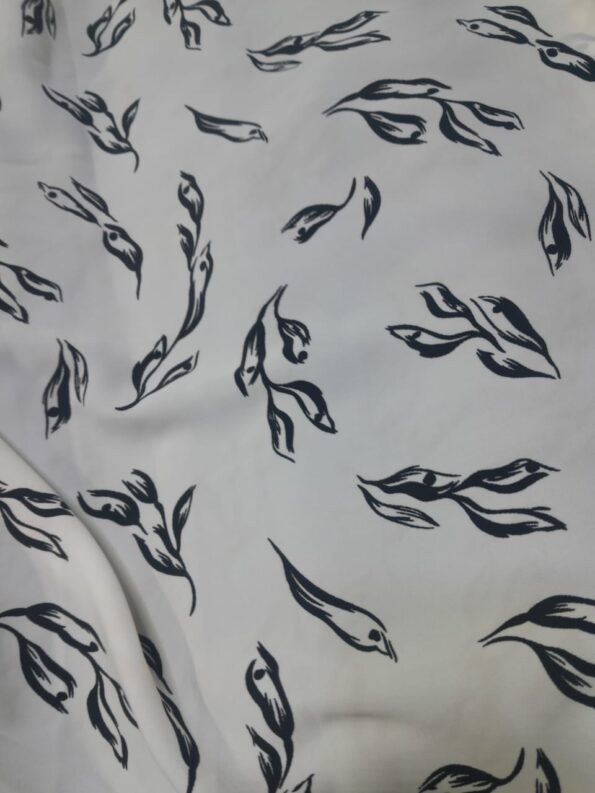 Sumi Hana Japanese Print Cotton – Monochrome Floral Elegance