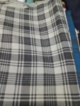 Classic Black & White Tartan Check Cotton Blend Fabric – Medium Weight for Shirts, Dresses, and Upholstery