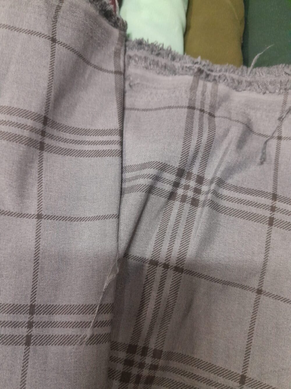 Grey Tartan Checks Twill Cotton Shirt Piece